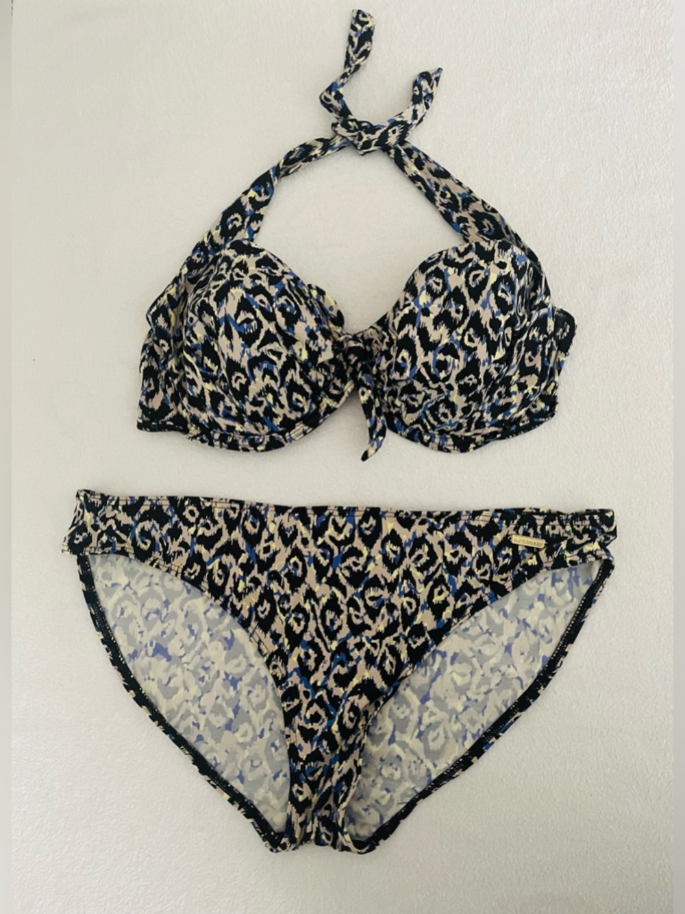 Sunseeker Women 2 Piece Swimsuit EUR 40D US 36D Multicolor Leopard Bikini Beach